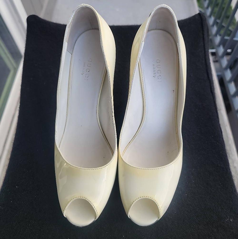 GUCCI Patent Leather Wedge Shoes size 8 - Picture 1 of 16